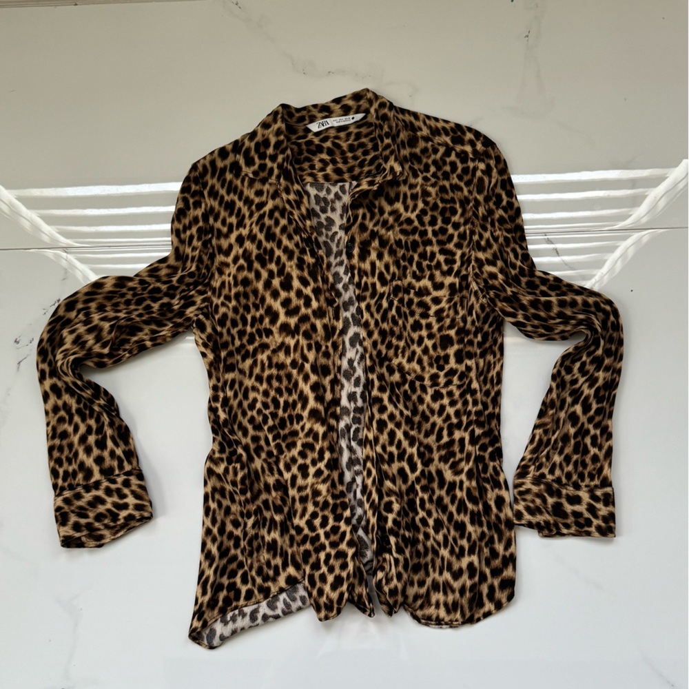Zara Animal Print Button-Up